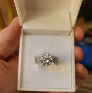 925 Sterling Silver and CZ Ring Size 4.5